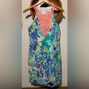 Lilly Pulitzer Brilliant Blue Wade & Sea Pearl Dress Size 4
